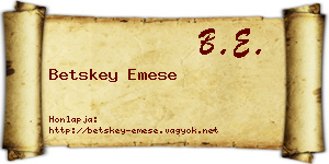 Betskey Emese névjegykártya